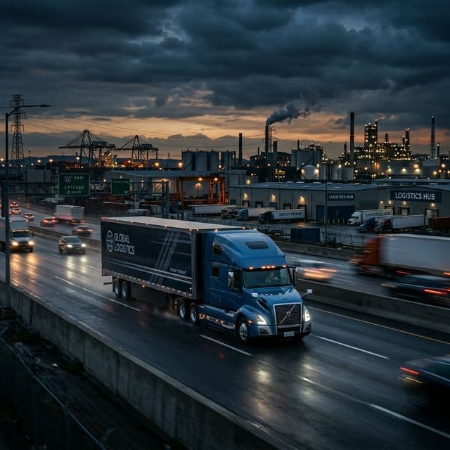 Courier delivery truck